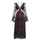 DEVIL FASHION Women's Gothic Cutout Beaded Lace Dress