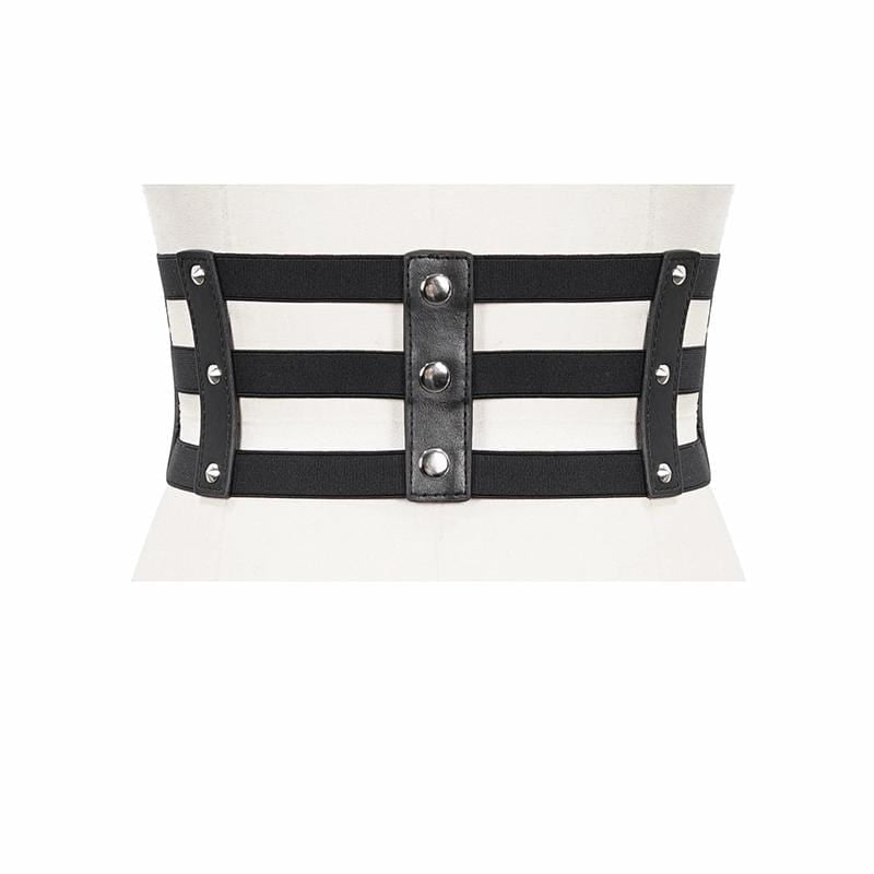 Women's Gothic Cutout Buckles Faux Leather Girdle