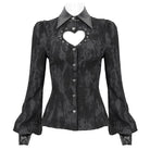 DEVIL FASHION Women's Gothic Cutout Puff Sleeved Shirt