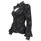 DEVIL FASHION Women's Gothic Cutout Puff Sleeved Shirt