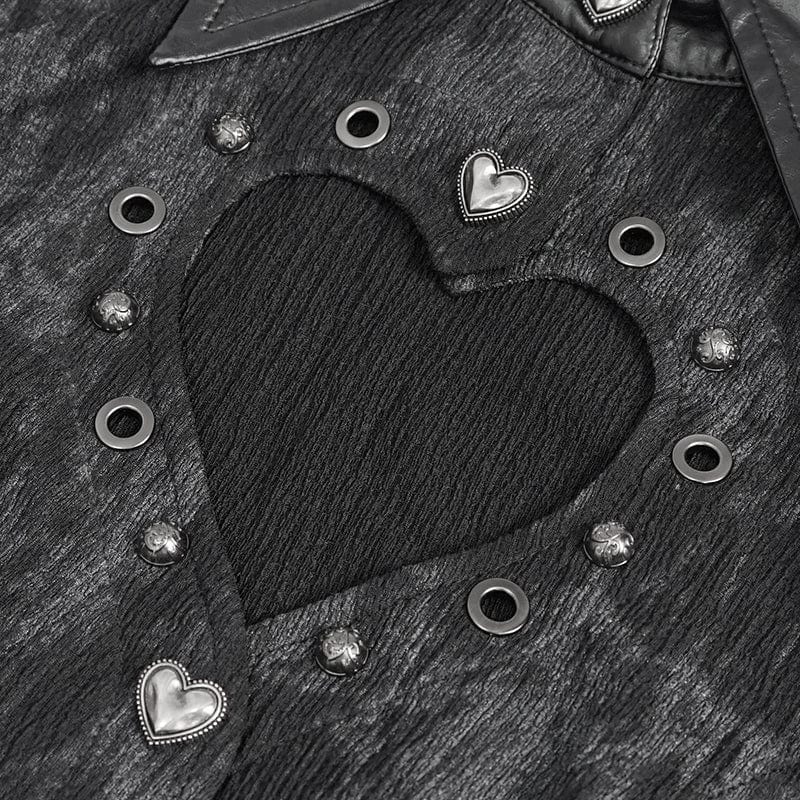 DEVIL FASHION Women's Gothic Cutout Puff Sleeved Shirt