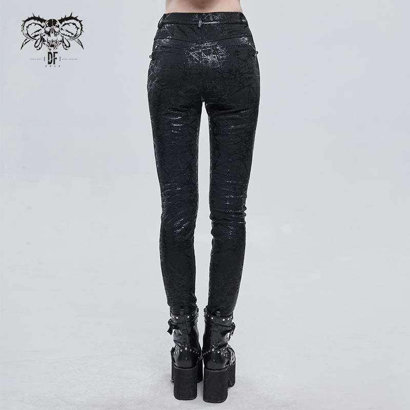 Women's Gothic Dendritic Pattern Slim Fitted Pants