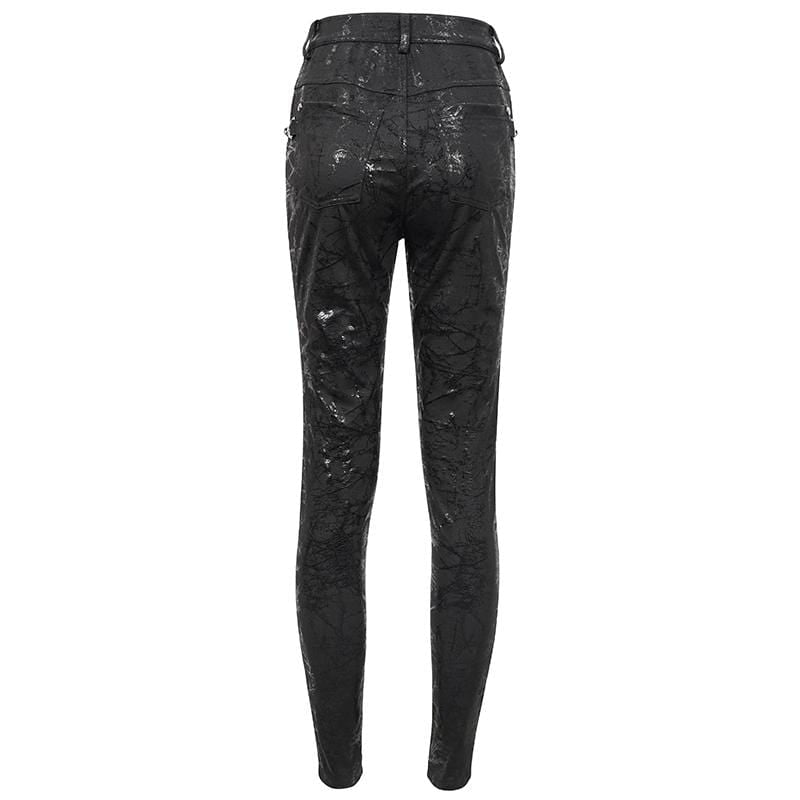 Women's Gothic Dendritic Pattern Slim Fitted Pants