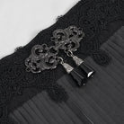 DEVIL FASHION Women's Gothic Double Color Beaded Lace Gloves