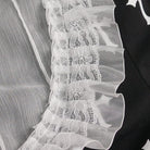 DEVIL FASHION Women's Gothic Double Color Cross Printed Ruffled Shirt