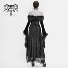 Women's Gothic Faux Fur Off-shoulder Lace Dresses Wedding Dress