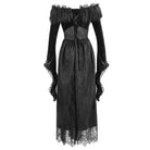 Women's Gothic Faux Fur Off-shoulder Lace Dresses Wedding Dress