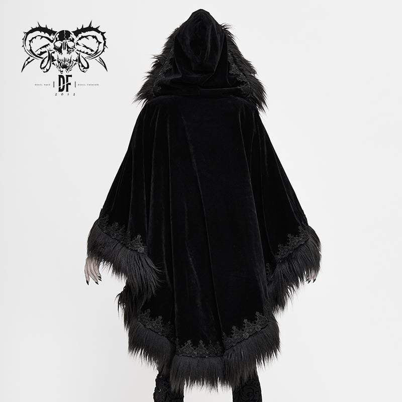 Women's Gothic Faux Fur Velet Cloaks