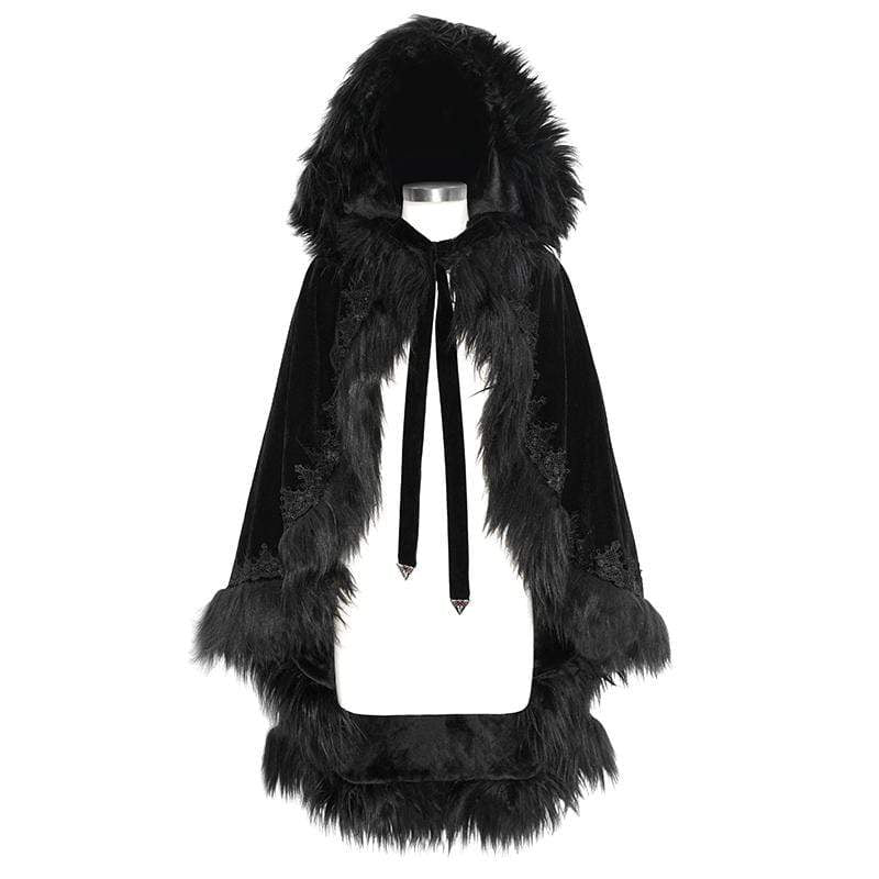 Women's Gothic Faux Fur Velet Cloaks