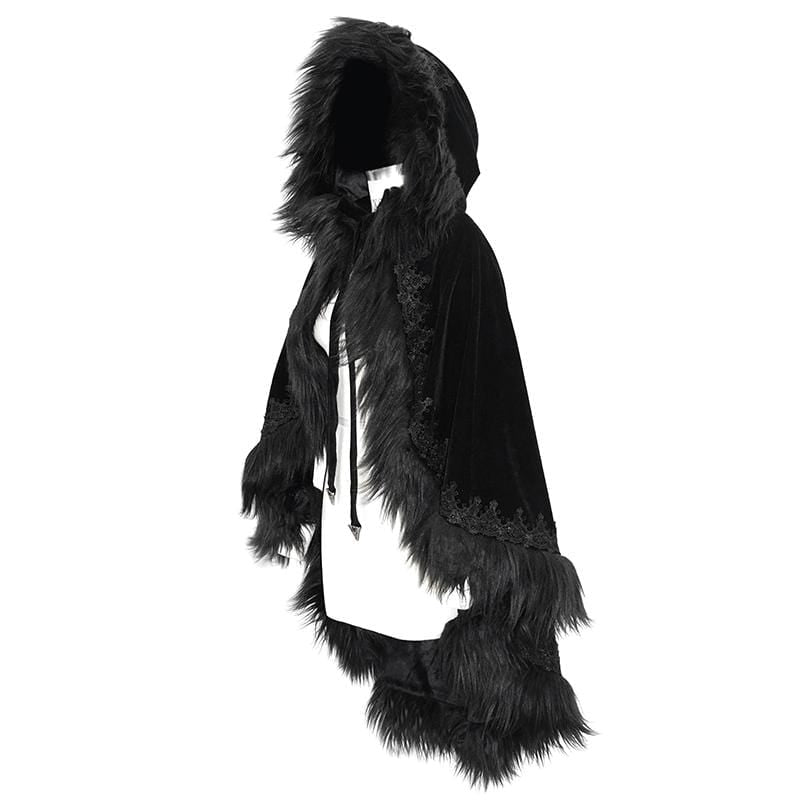 Women's Gothic Faux Fur Velet Cloaks