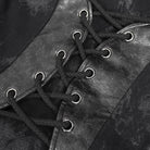 DEVIL FASHION Women's Gothic Faux Leather Splice Distressed Coat with Hood