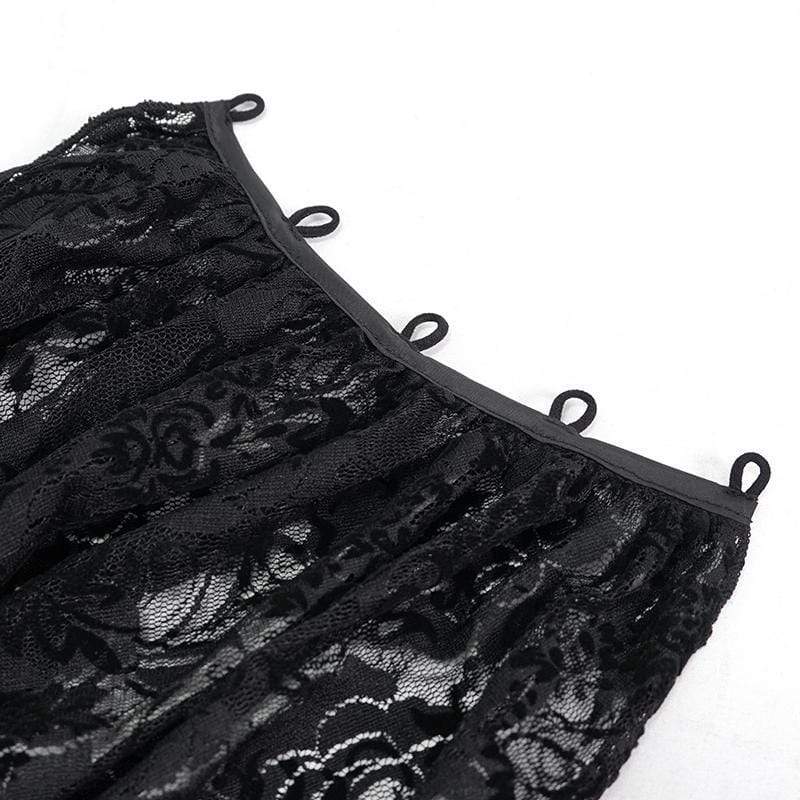 Women's Gothic Flare Sleeve Lace Splice Red Jacket