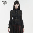 DEVIL FASHION Women's Gothic Flared Sleeved Lace Shirt