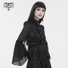 DEVIL FASHION Women's Gothic Flared Sleeved Lace Shirt