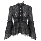DEVIL FASHION Women's Gothic Flared Sleeved Lace Shirt