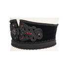 DEVIL FASHION Women's Gothic Floral Embroidered Beaded Belt