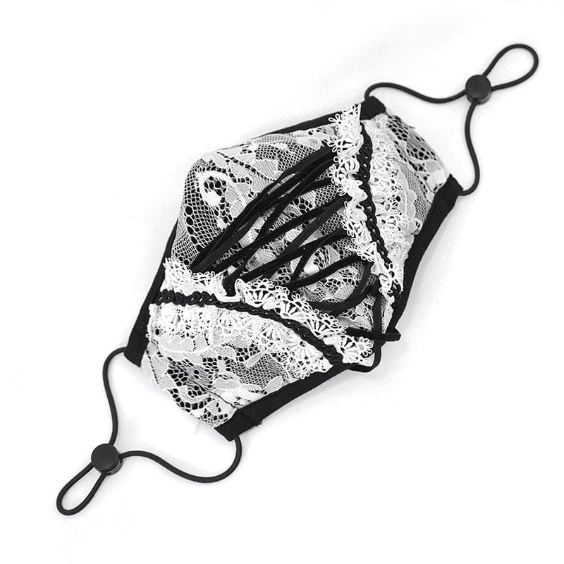 DEVIL FASHION Women's Gothic Floral Lace Mask