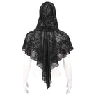 DEVIL FASHION Women's Gothic Floral Mesh Cape with Hood
