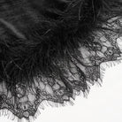 DEVIL FASHION Women's Gothic Halterneck Fluffy Splice Velvet Dress