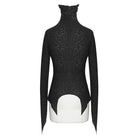 DEVIL FASHION Women's Gothic High Collar Mesh Jacquard Tops