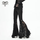 DEVIL FASHION Women's Gothic High-waisted Floral Lace Bell-bottoms