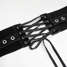 Women's Gothic Hoop Black PU Leather Wide Waist Belt
