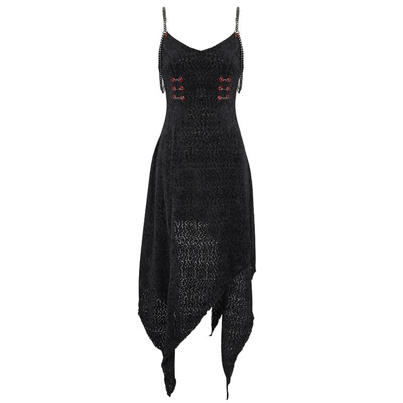 Women's Gothic Irregular Chained Slip Dress