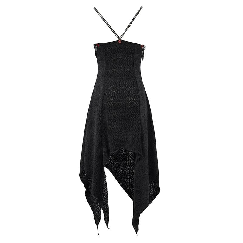 Women's Gothic Irregular Chained Slip Dress