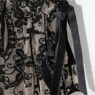 DEVIL FASHION Women's Gothic Irregular Floral Printed Mesh Dress with Neckwear