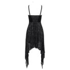 DEVIL FASHION Women's Gothic Irregular Mesh Splice Velvet Slip Dress