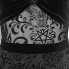 DEVIL FASHION Women's Gothic Irregular Mesh Splice Velvet Slip Dress