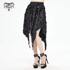 Women's Gothic Irregular Ripped Black Skirt