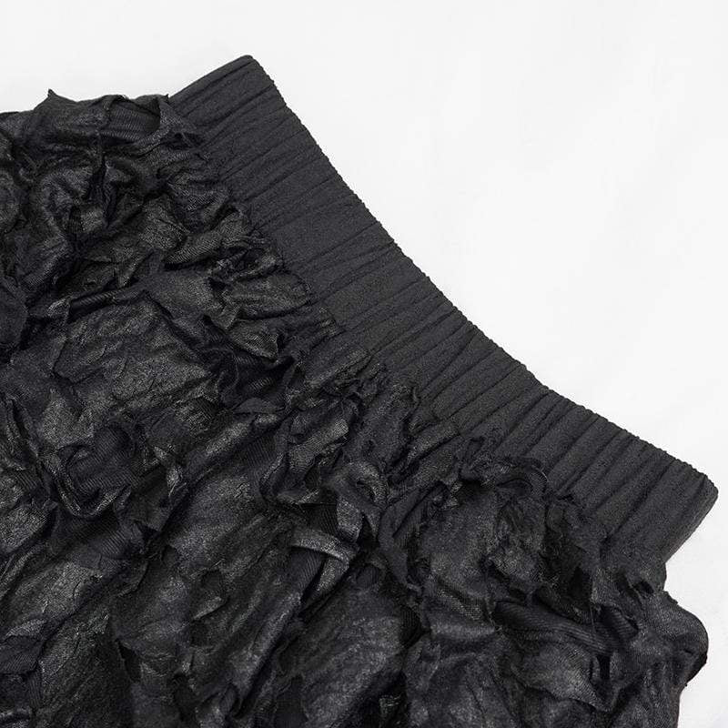 Women's Gothic Irregular Ripped Black Skirt