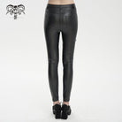 DEVIL FASHION Women's Gothic Lace Splice Faux Leather Leggings