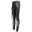 DEVIL FASHION Women's Gothic Lace Splice Faux Leather Leggings