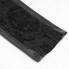 DEVIL FASHION Women's Gothic Lace Splice Faux Leather Leggings