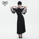 DEVIL FASHION Women's Gothic Lace Splice Split Dress