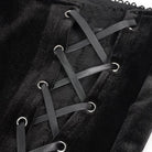 DEVIL FASHION Women's Gothic Lace Splice Velvet Flared Pants