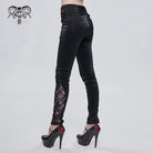 DEVIL FASHION Women's Gothic Lace Splice Zipper Pants