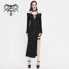 DEVIL FASHION Women's Gothic Lace-up Fitted Irregular Halter Dresses