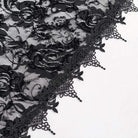 Women's Gothic Layered Floral Embroidered Black Long Skirt