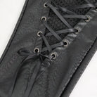 DEVIL FASHION Women's Gothic Mesh Splice Faux Leather Leggings