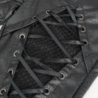 DEVIL FASHION Women's Gothic Mesh Splice Faux Leather Leggings