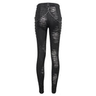 DEVIL FASHION Women's Gothic Metal Chain Ripped Leggings