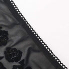 Women's Gothic Off Shoulder Floral Embroidered Black Top