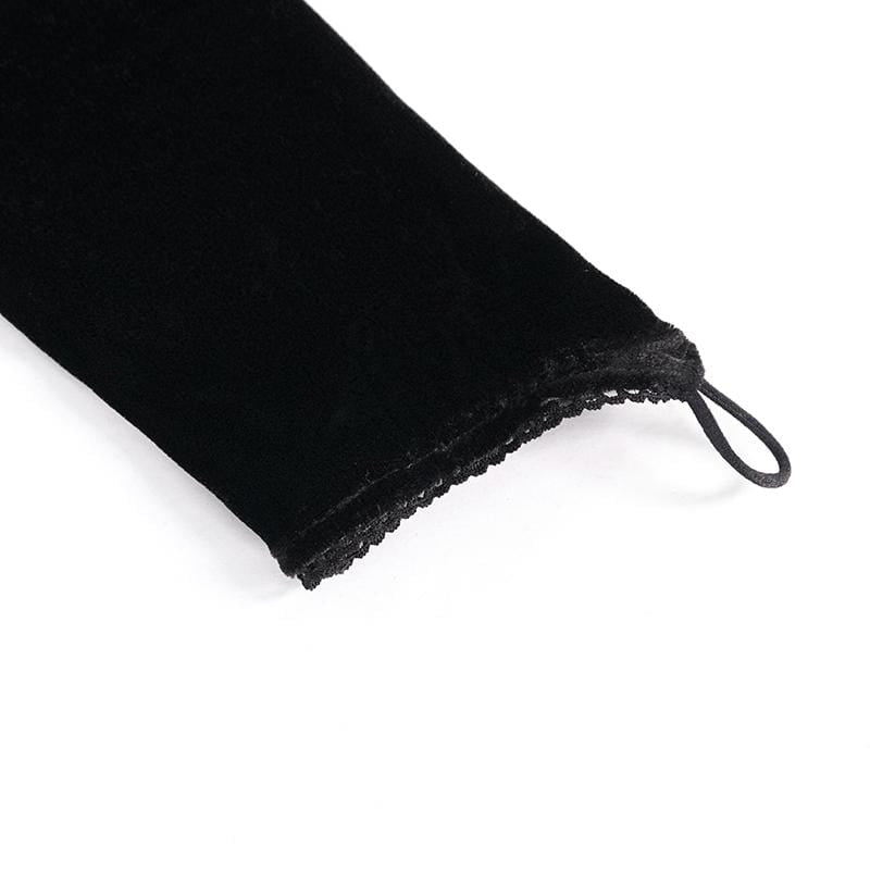 Women's Gothic Off Shoulder Floral Embroidered Black Top