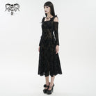 DEVIL FASHION Women's Gothic Off Shoulder Ruffled Sheer Dress