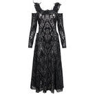 DEVIL FASHION Women's Gothic Off Shoulder Ruffled Sheer Dress