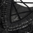 DEVIL FASHION Women's Gothic Off Shoulder Ruffled Sheer Dress