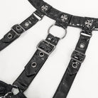 DEVIL FASHION Women's Gothic Patent Leather Splice Bustier with Lingerie